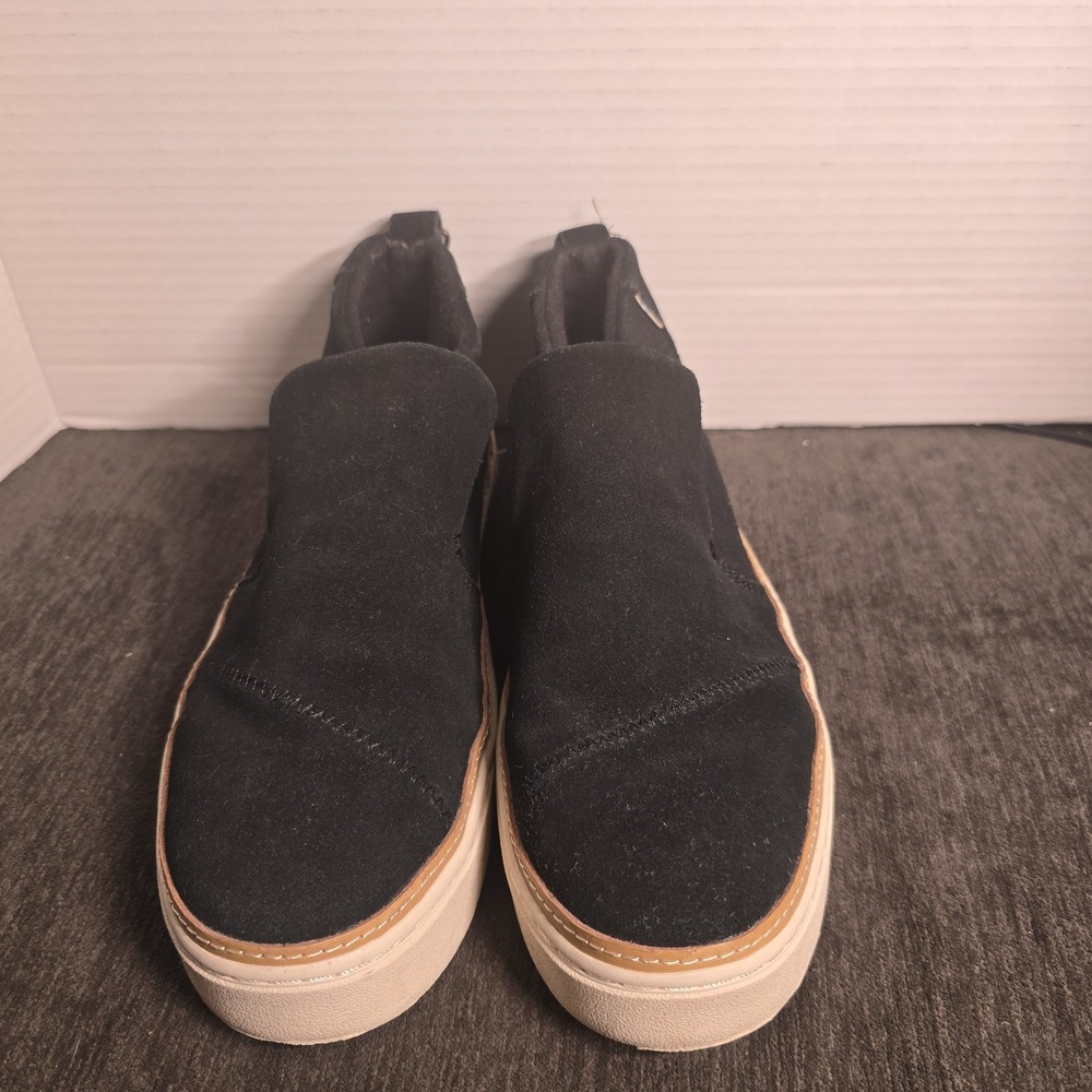 TOMS Paxton Black Suede Water Resistant Slip On High-Top Tassel Shoe Womens 8